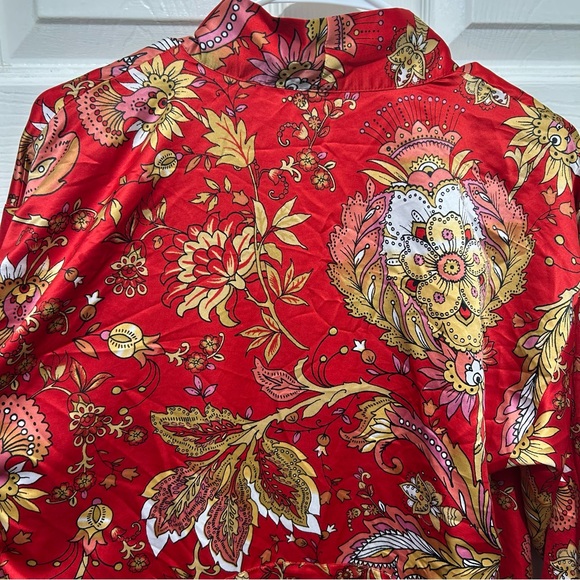 Natori Robe Long Floral Cherry Blossom Kimono Lingerie Pockets Artsy - Picture 6 of 11